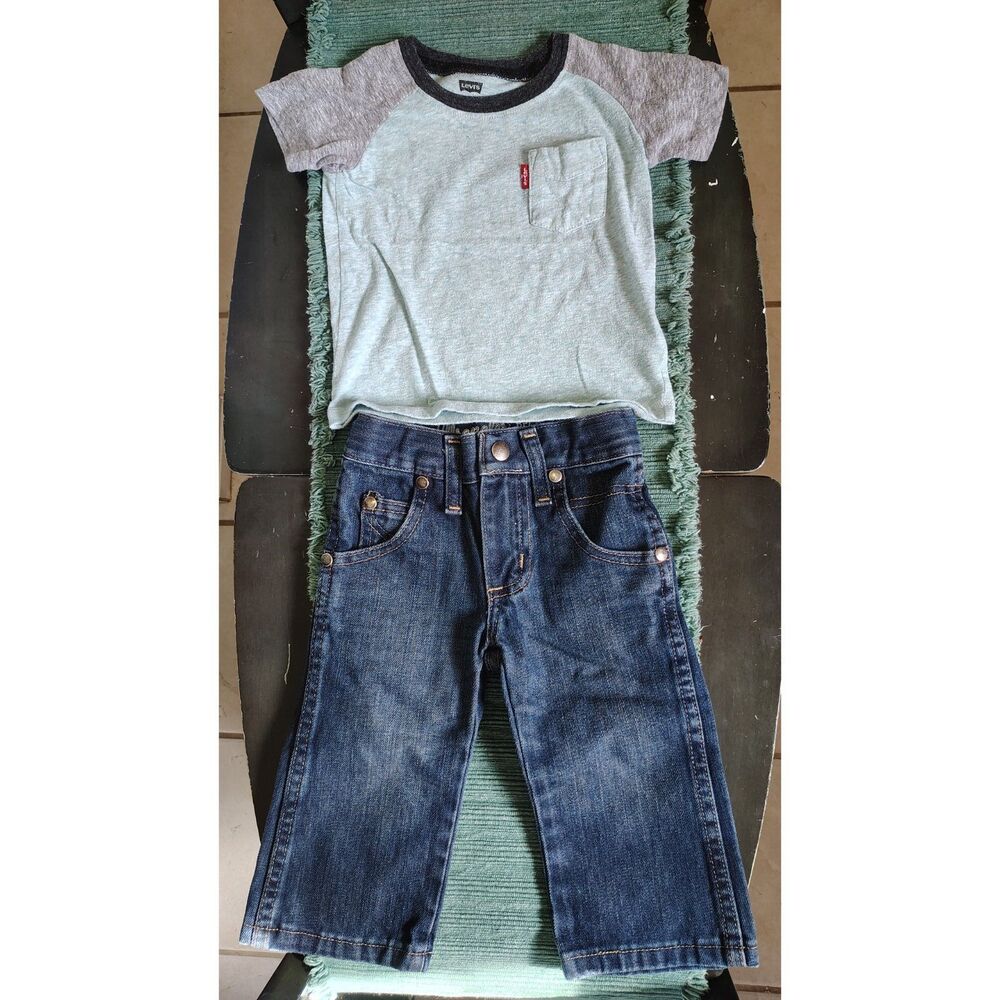 Toddler 2 Peice Set NWOT Wrangler Retro 1T Slim Levi Shirt 24M